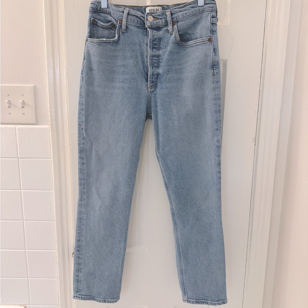 Agolde Riley High Rise Straight Crop Jean. Size 27